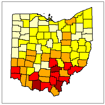 Ohio Lichen Map