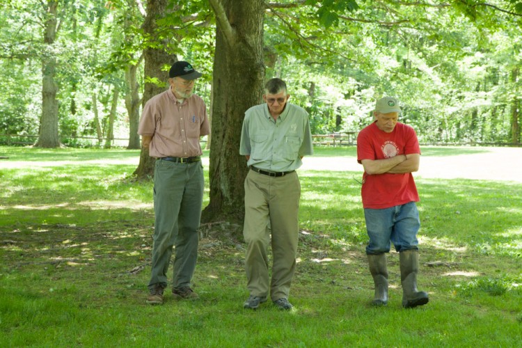 Jim, Ray and Bill discussing their recent experiences hunting mosses and lichens. 
